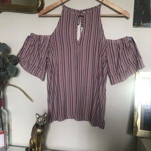 Striped off shoulder American Eagle top